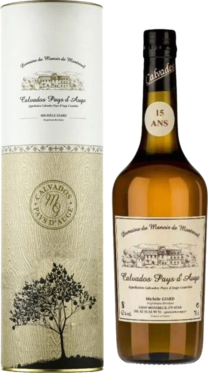 Домен дю Мануар де Монтрей 15 лет Кальвадос Пэй д'Ож AOC в подарочной упаковке 0.7 л