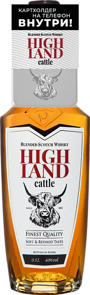 Highland Cattle Blended Scotch Whisky with cardholder and sticker, 0.5 л в Саратове