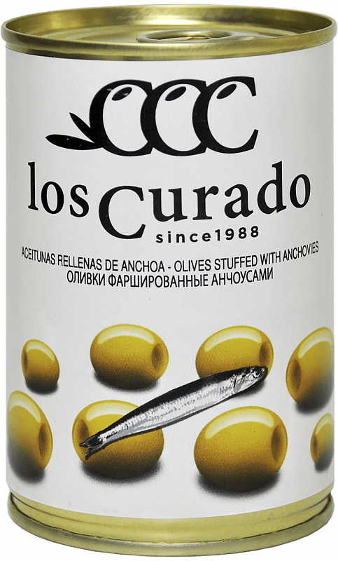 Оливки фаршированные анчоусами Лос Курадо 0.3 л