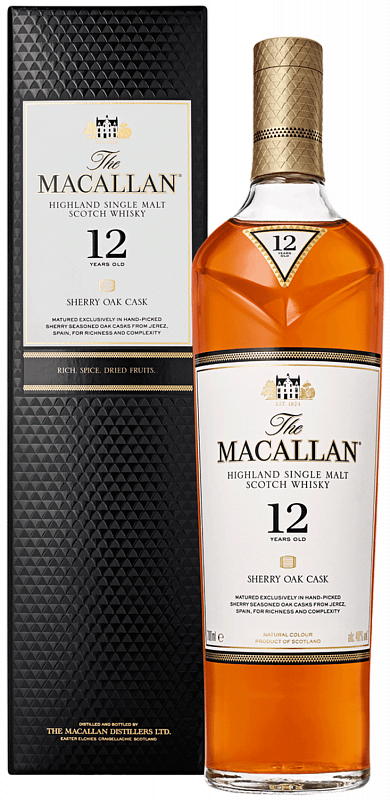 Макаллан Шерри Оак Каск 12 лет Хайлэнд односолодовый шотландский виски в подарочной упаковке 0.7 л