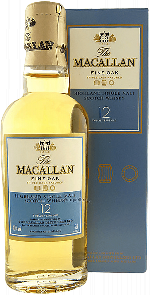 The Macallan Triple Cask Matured 12 y.o. Highland single malt scotch whisky (gift box), 0.05 л