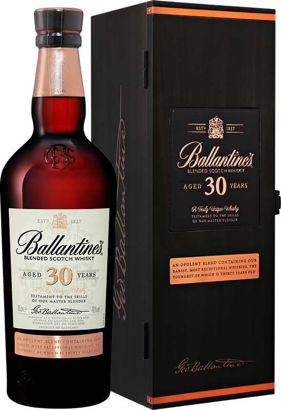 Баллантайнс Блендед 30 Лет купажированный виски в подарочной упаковке 0.7 л